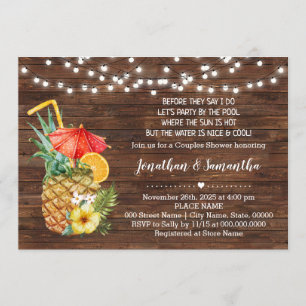 Before I do party by the pool tropical wedding Invitation