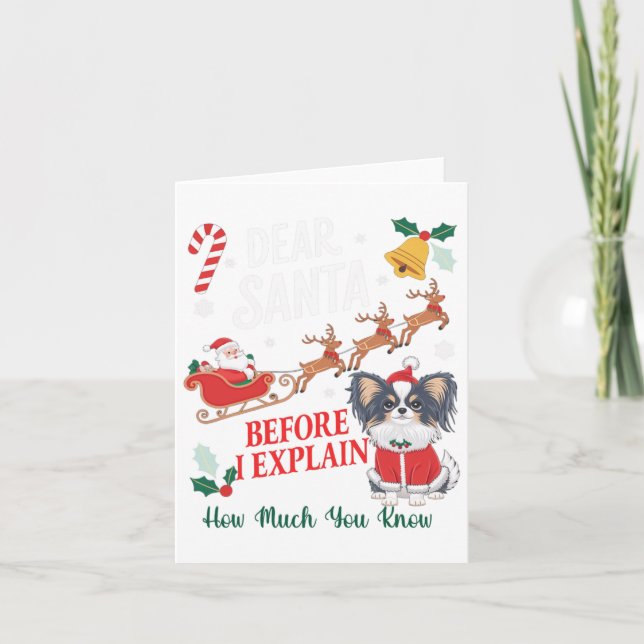 Before I Explain How Much You Know Xmas Papillon O Card (Front)