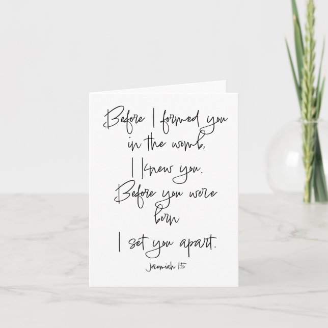 Before I Formed You in the Womb Note Card (Front)