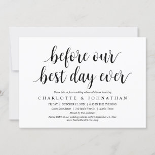 Before Our Best Day Ever, Wedding Rehearsal Dinner Invitation