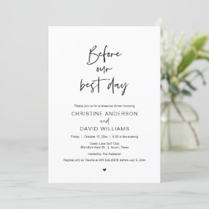 Before Our Best Day, Wedding Rehearsal Dinner Invitation