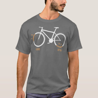 Before Ride sad after happy Triathlon Downhill cyc T-Shirt