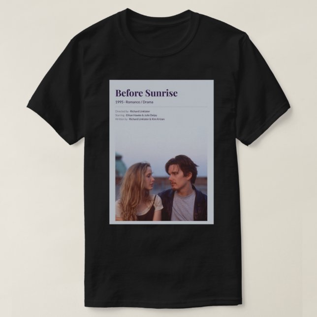 Before Sunrise (1995) Richard Linklater Movie    T-Shirt (Design Front)