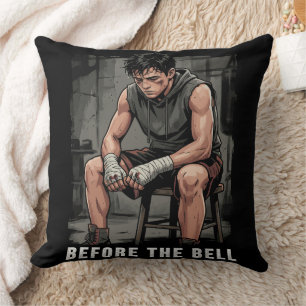 Before The Bell Motivational Boxing Gym Art Throw Pillow
