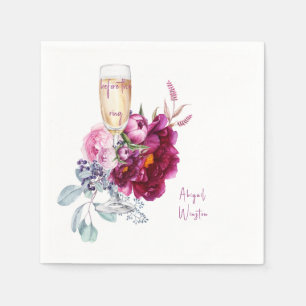 Before the Ring Champagne Magenta Bridal Napkins