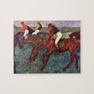 Before The Start Jockeis Training - Degas Painting Jigsaw Puzzle