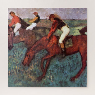 Before The Start Jockeis Training - Degas Painting Jigsaw Puzzle