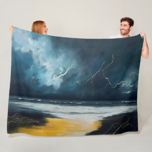 Before The Storm – Abstract Seascape Fleece Blanket