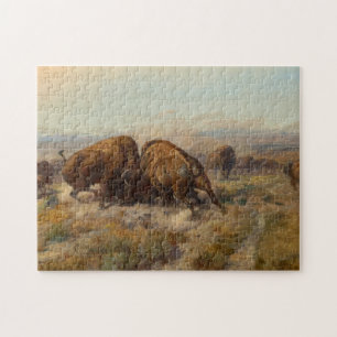 Before the White Man Came, 1903 by Charles Russell Jigsaw Puzzle