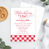 Before They Say I Do BBQ Red Gingham