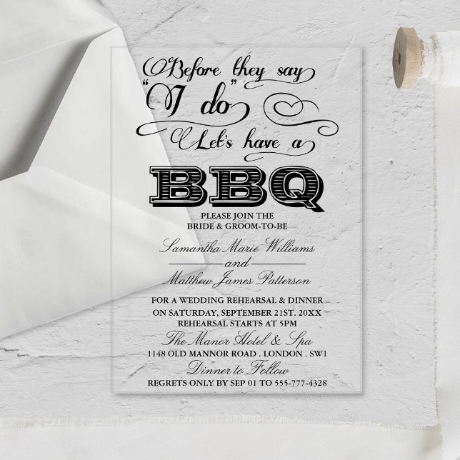 Before They Say I Do Lets Have A BBQ! Acrylic Invitations (Creator Uploaded)