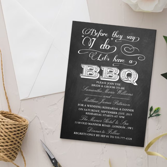 Before They Say I Do Lets Have A BBQ! - Chalkboard Invitation (Creator Uploaded)