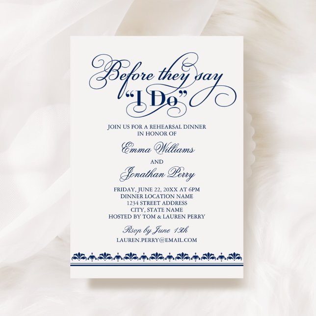 Before They Say I Do Navy Rehearsal Dinner Invitation (Creator Uploaded)