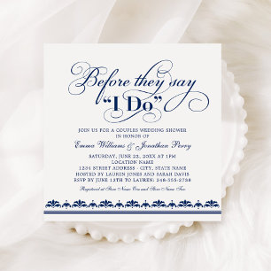 Before They Say I Do Navy Wedding Couples Shower Invitation