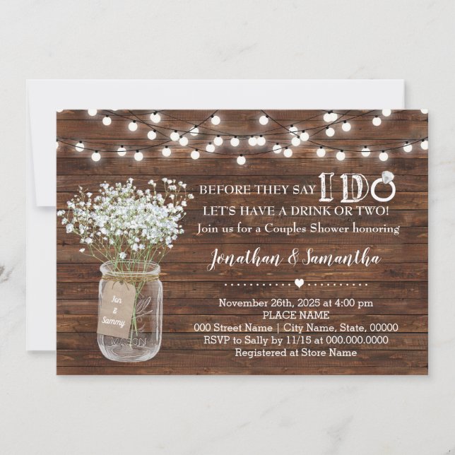 Before they say I do wedding couples shower Invitation (Front)