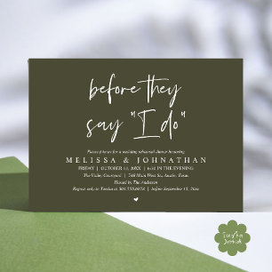 Before They Say "I Do", Wedding Rehearsal Dinner Invitation