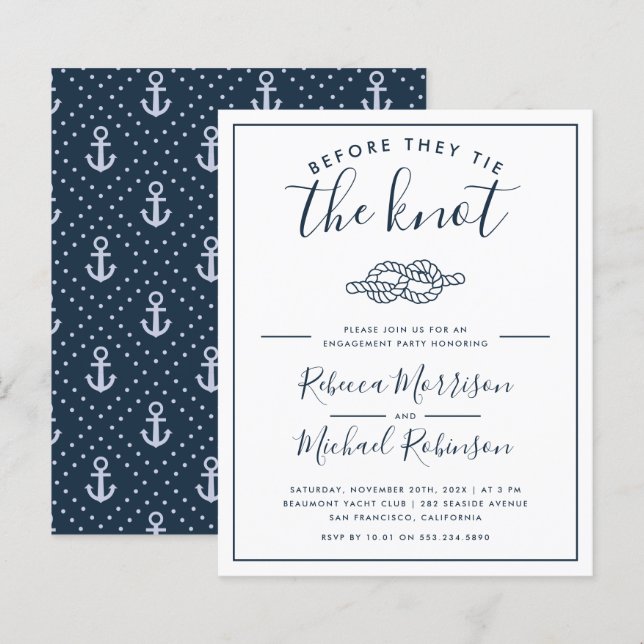Before They Tie The Knot Nautical Engagement Party (Front/Back)