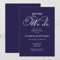 Before We Do Elegant Navy Blue Rehearsal Dinner