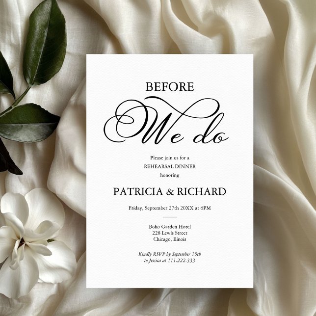 Before We Do Elegant Script Rehearsal Dinner Invitation (Creator Uploaded)