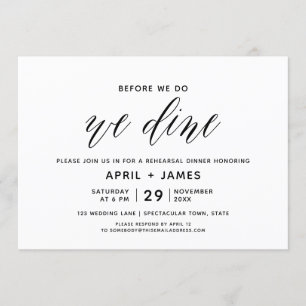 Before We Do Rehearsal Dinner Invitation