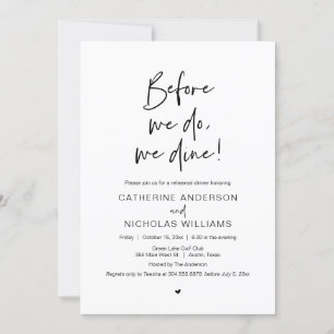Before We Do, We Dine, Wedding Rehearsal Dinner Invitation