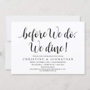Before We do, We Dine, Wedding Rehearsal Dinner Invitation