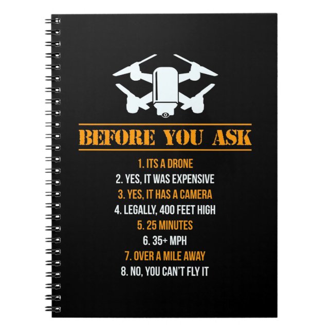 Before You Ask Drone Pilot Notebook (Front)