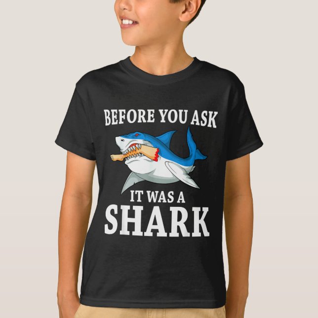 Before You Ask It Was A Shark Leg Amputee Amputati T-Shirt (Front)