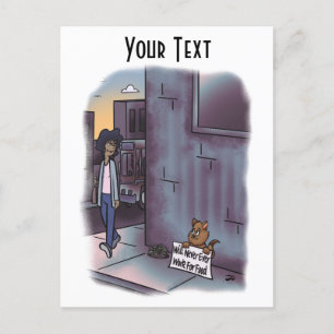 Begging Cat Postcard