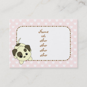 Begging Puppy with Hearts Business Card