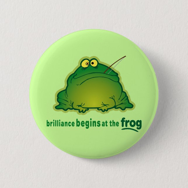 Begin At The Frog Funny Orchestra Joke 2 Inch Round Button (Front)