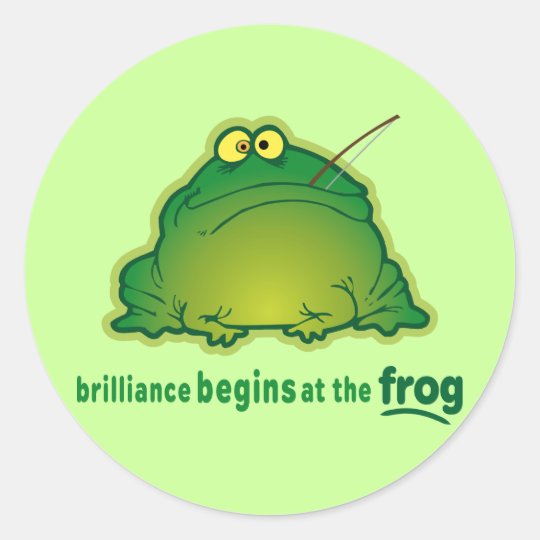Begin At The Frog Funny Orchestra Joke Classic Round Sticker