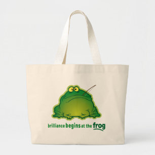 Begin At The Frog Funny Orchestra Joke Large Tote Bag