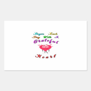 Begin Each Day September With 29 A Grateful Heart Sticker
