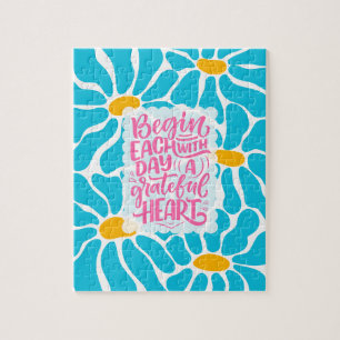 Begin Each Day with a Grateful Heart Jigsaw Puzzle