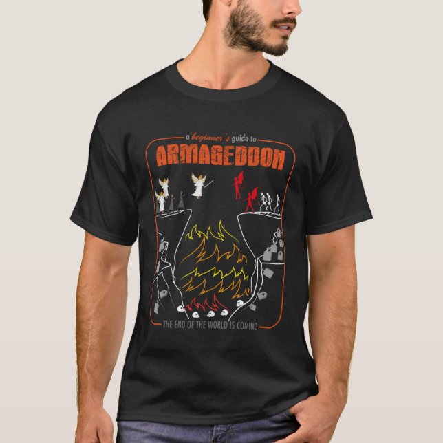 Beginner s Guide To Armageddon Bible Sky Hell Batt T-Shirt (Front)