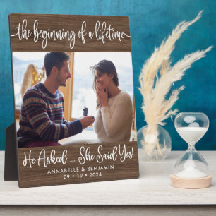 Beginning Of A Lifetime Photo Engagement  Plaque