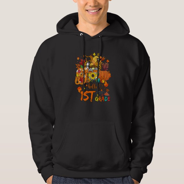 Beginning Of Autumn Fall Teacher Sunflower Hello 1 Hoodie (Front)