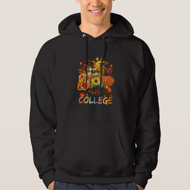 Beginning Of Autumn Fall Teacher Sunflower Hello C Hoodie (Front)