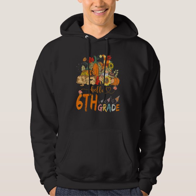 Beginning Of Autumn Fall Teacher Sunflower Hello S Hoodie (Front)