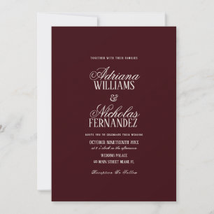 Beginning Of Our Forever Old Money Red Wedding Invitation