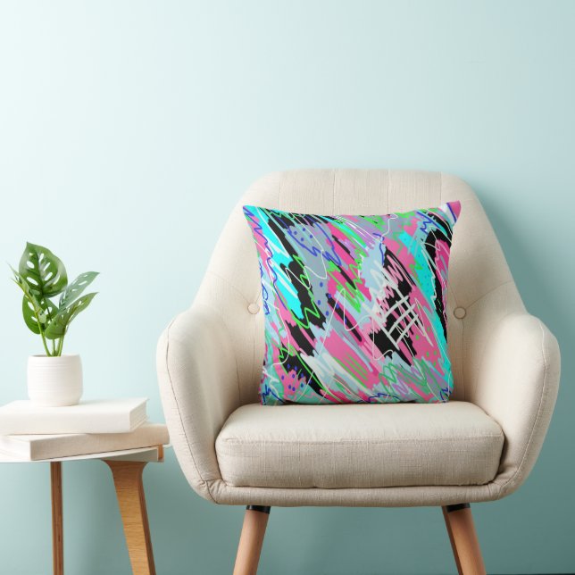 Beginning to Bloom Abstract Print Throw Pillow (Chair)