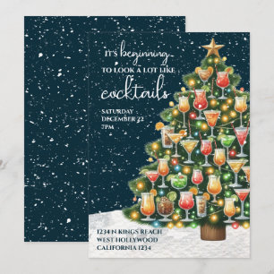 Beginning to look a lot like cocktails Christmas Invitation