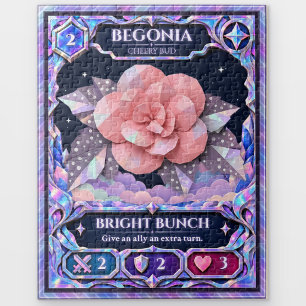 Begonia Flower, Rainbow Foil Art Jigsaw Puzzle
