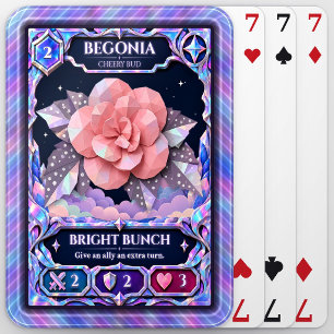 Begonia Flower, Rainbow Foil Art Playing Cards