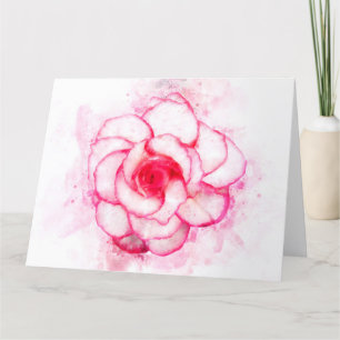 Begonia flower watercolor - wb1 thank you card