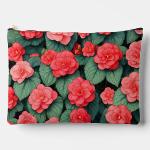 Begonia pink flowers  accessory pouch