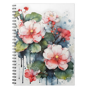Begonia - Watercolor flowers Notebook