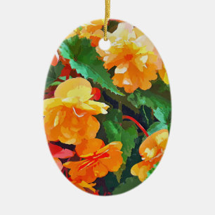 BEGONIAS CERAMIC ORNAMENT
