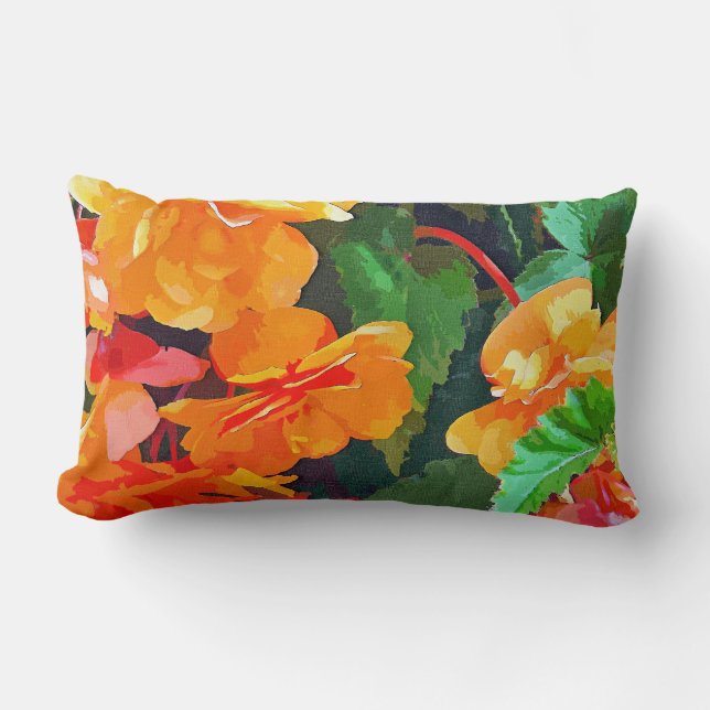 BEGONIAS LUMBAR PILLOW (Front)